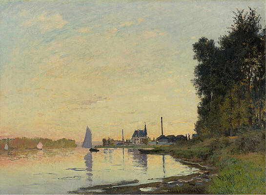 Argenteuil Late Afternoon Print by Claude Monet