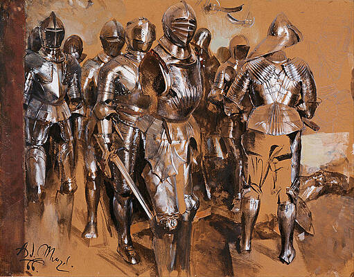 Armor Chamber Fantasy Print by Adolf von Menzel