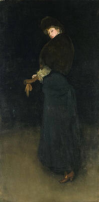 Arrangement in Black. The Lady in the Yellow Buskin Print by James Abbott McNeill Whistler