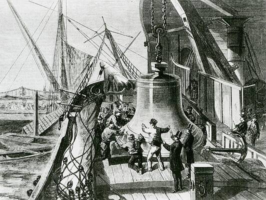 Wall Art - Photograph - Art Of Large Bell Being Unloaded by Science Photo Library