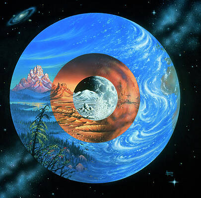 Wall Art - Photograph - Artwork Comparing The Sizes Of Earth by Science Photo Library