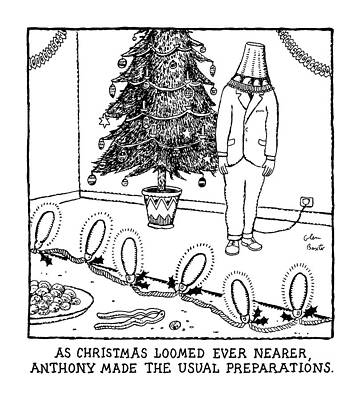 Wall Art - Drawing - As Christmas Loomed Ever Nearer by Glen Baxter
