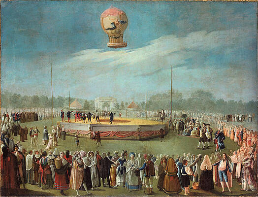 Antonio Carnicero Art - Ascent of a Balloon in the Presence of the Court of Charles IV by Antonio Carnicero