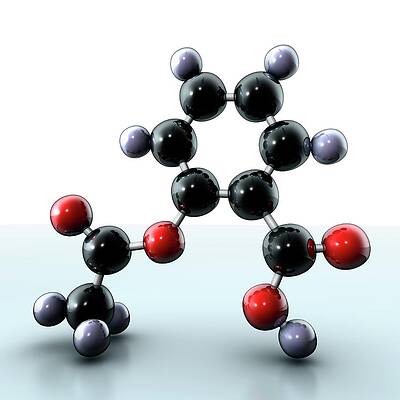 Wall Art - Photograph - Aspirin Molecule by Animate4.com/science Photo Libary