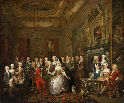 Assembly at Wanstead House Print by William Hogarth