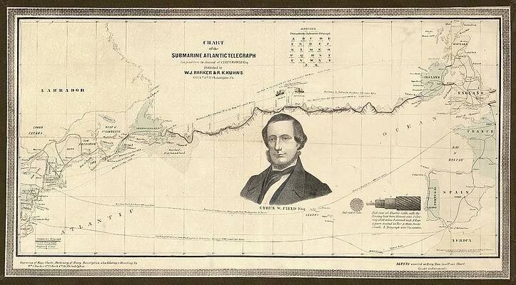 Wall Art - Photograph - Atlantic Telegraph And Cyrus Field by Science Photo Library