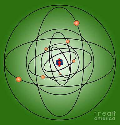 Wall Art - Photograph - Atomic Structure Model by Science Source