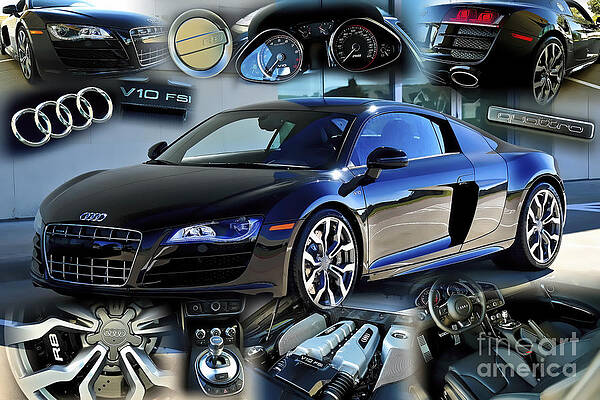 Audi R8 V10 Collage by Charles Abrams Audi R8 V10 Collage by Charles Abrams