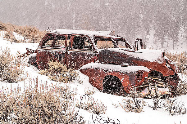 Auto in Snowstorm by Sue Smith Auto in Snowstorm by Sue Smith