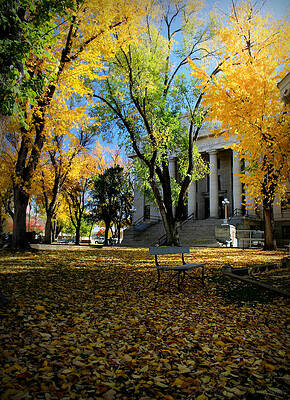 Autumn Courthouse Lawn by Aaron Burrows Autumn Courthouse Lawn by Aaron Burrows