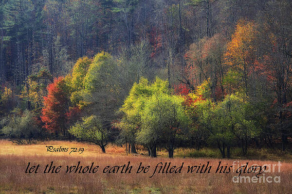 Wall Art - Photograph - Autumn Field with Scripture by Jill Lang
