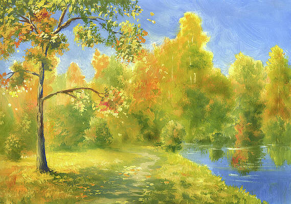 Autumn Impressionism Print by Pobytov