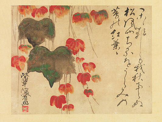 Autumn Ivy Print by Ogata Kenzan