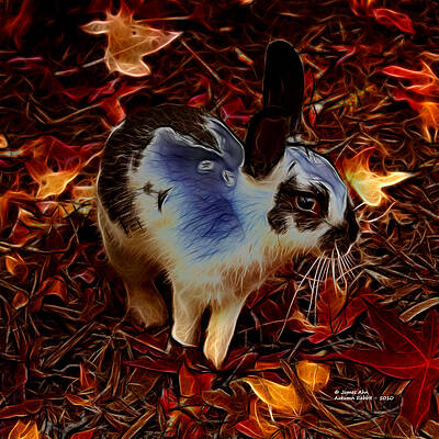 Wall Art - Digital Art - Autumn Rabbit 5010 - James Ahn by James Ahn