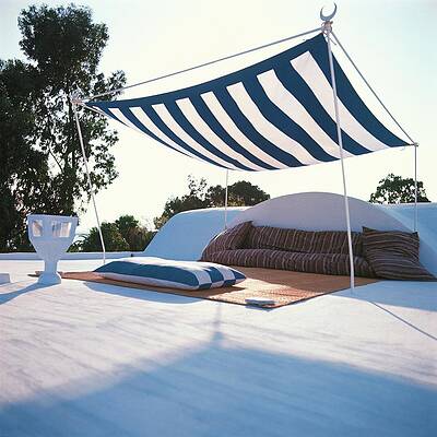 Wall Art - Photograph - Awning At The Vacation Home Of Gaston Berthelot by David Massey
