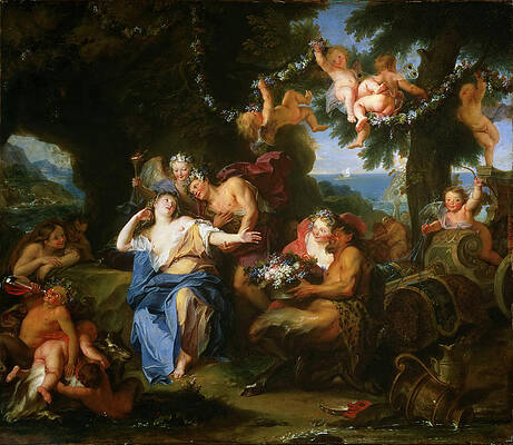 Bacchus and Ariadne on the Isle of Naxos Print by Antoine Coypel
