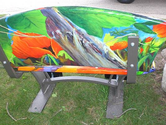 Back of bench custom painted by Glory Wood Back of bench custom painted by Glory Wood