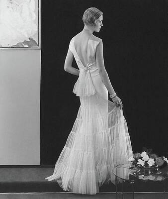 Wall Art - Photograph - Back View Of A Model Wearing An Evening Gown by Edward Steichen