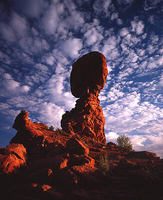 Wall Art - Photograph - Balanced Rock and Clouds by Ray Mathis