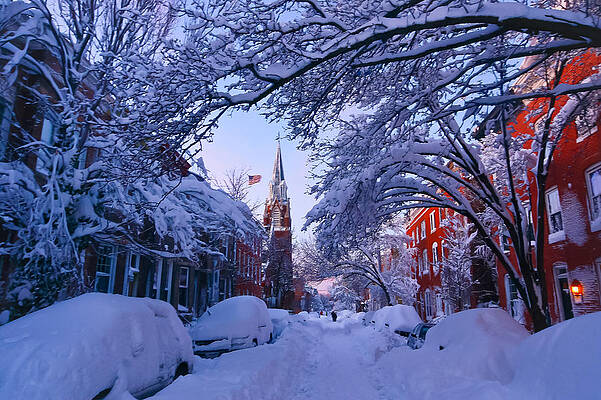 Baltimore Evening Street Under 2 Feet of Snow by SCB Captures Baltimore Evening Street Under 2 Feet of Snow by SCB Captures