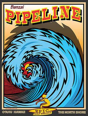 SURFING BANZAI PIPELINE HAWAII NORTH SHORE by Larry Butterworth SURFING BANZAI PIPELINE HAWAII NORTH SHORE by Larry Butterworth