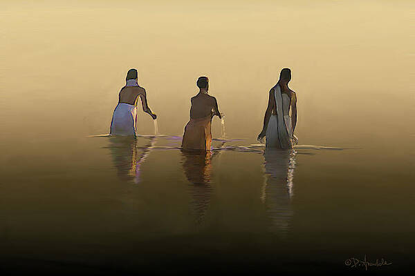 Bathing in the holy river by Dominique Amendola Bathing in the holy river by Dominique Amendola