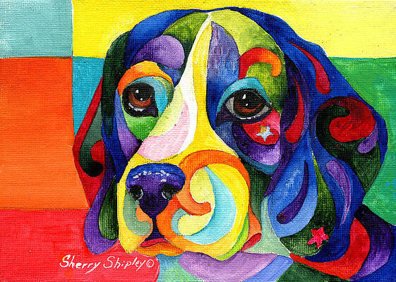 ROTTWEILER 8X10 DOG  print by Artist Sherry Shipley 