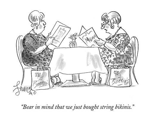 Wall Art - Drawing - Bear In Mind That We Just Bought String Bikinis by Edward Frascino