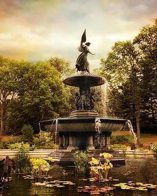 Bethesda Fountain Central Park Morning Fall New York Art Photo Print Poster  Unframed Picture Size 10x8 Inch Paper Size 11x9 Inch Fit Standard Frame