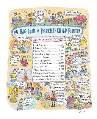 Wall Art - Drawing - 'big Book Of Parent-child Fights' by Roz Chast