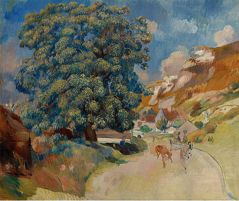 Big Tree near the Road Print by Pierre-Auguste Renoir