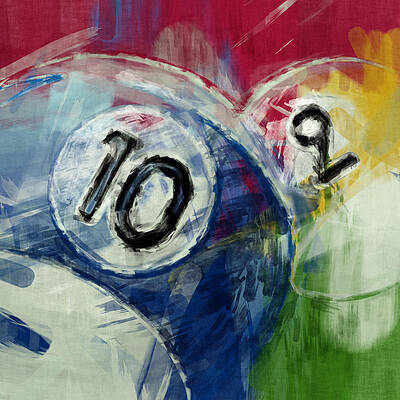 Wall Art - Digital Art - Billiards 10 and 9 by David G Paul
