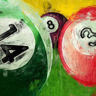 Wall Art - Digital Art - Billiards 14 3 8  by David G Paul