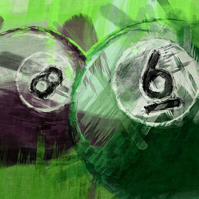 Wall Art - Digital Art - Billiards 8 and 6 by David G Paul