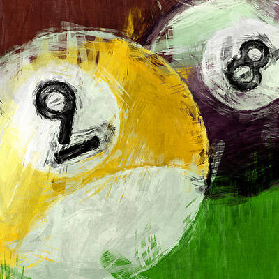Wall Art - Digital Art - Billiards 8 and 9 by David G Paul