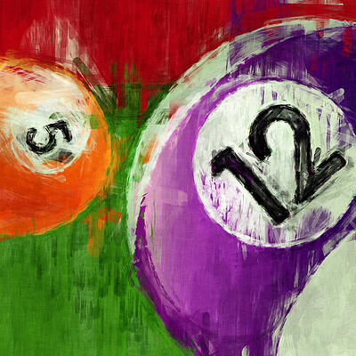 Wall Art - Digital Art - Billiards Abstract 5 12 by David G Paul