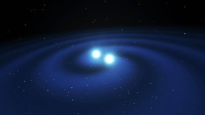 Wall Art - Photograph - Binary Neutron Stars by Science Photo Library