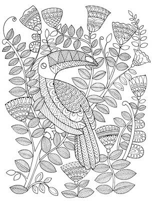 Wall Art - Drawing - Bird Kakatua 1 by MGL Meiklejohn Graphics Licensing