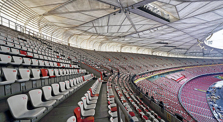 Wall Art - Photograph - Birds Nest Stadium Seating - Olympic Park Beijing - China by Brendan Reals