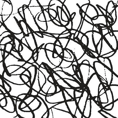 Wall Art - Digital Art - Black And White Abstract Scribble by Daz2d