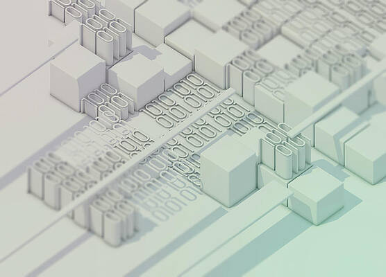 Wall Art - Photograph - Blocks Of White Binary Code Data by Ikon Images