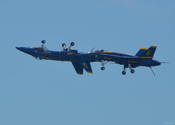 Wall Art - Photograph - Blue Angels Practice Up and Down with Low and Slow by Jeff at JSJ Photography