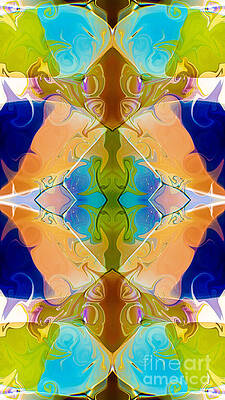 Wall Art featuring the digital art Blue Green Abstract Algea Patterned Artwork By Omaste WItkowski by Omaste Witkowski