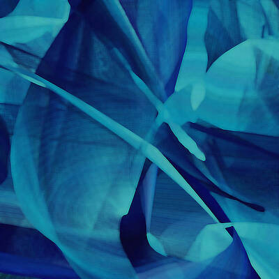  Digital Art - Blue Linear Mesh No 1 by Joy McKenzie