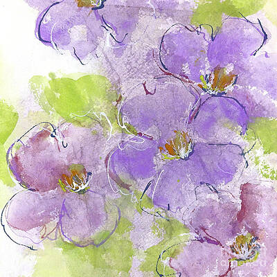 Wall Art - Painting - Blue Ridge Violets II by Chris Paschke