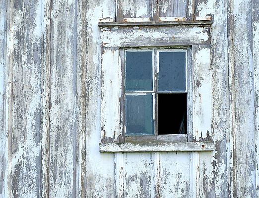 Blue Window in Weathered Wall by Lynn Hansen Blue Window in Weathered Wall by Lynn Hansen