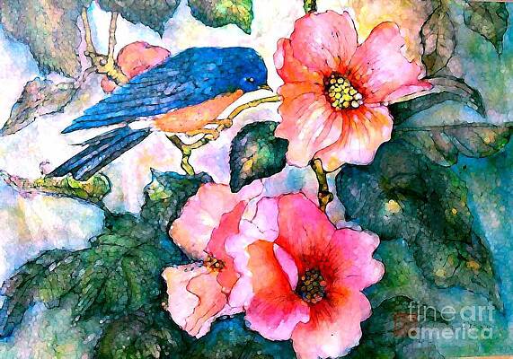 Wall Art - Painting - Bluebird in Spring by Norma Boeckler