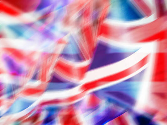 Wall Art - Photograph - Blurred Motion Image Of British Flags by Doug Armand
