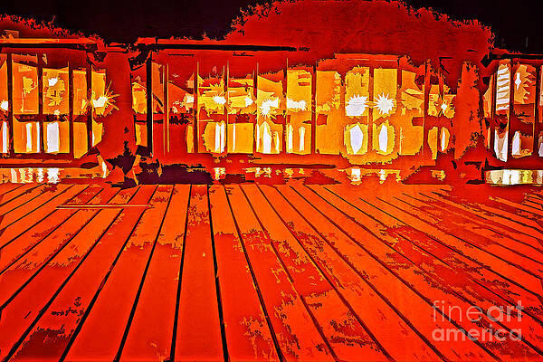 Wall Art - Photograph - Boardwalk at Night by Yokosuka Bay by Beverly Claire Kaiya