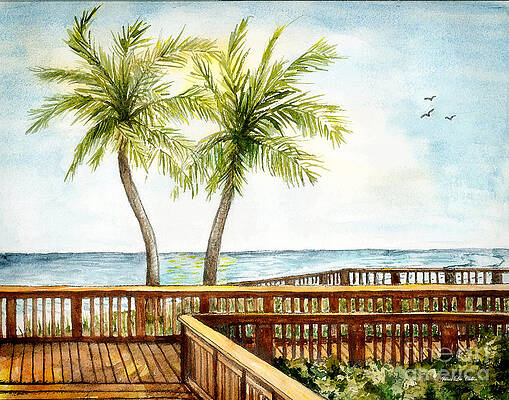 Boardwalk With Two Palms by Janis Lee Colon Boardwalk With Two Palms by Janis Lee Colon